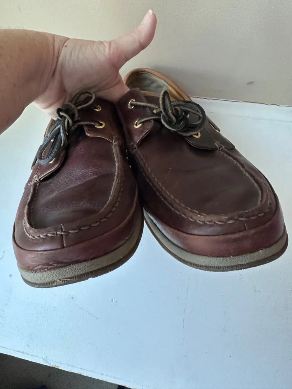 Sperry Boat Shoes Mens 13 Gold Cup ASV Amaretto ASV Tech Leather Preppy‎ Comfort